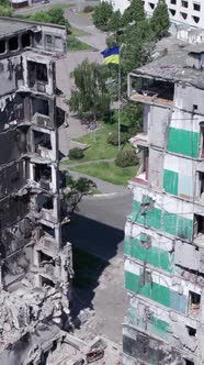 Vertical Video of the Destruction in Borodianka Ukraine During the War alt
