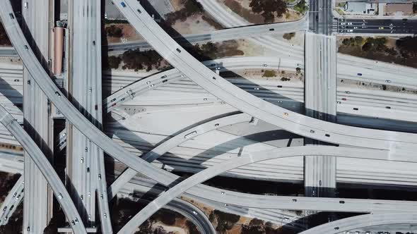 Drone Flying Right Revealing Amazing Highway Junction Interchange with ...