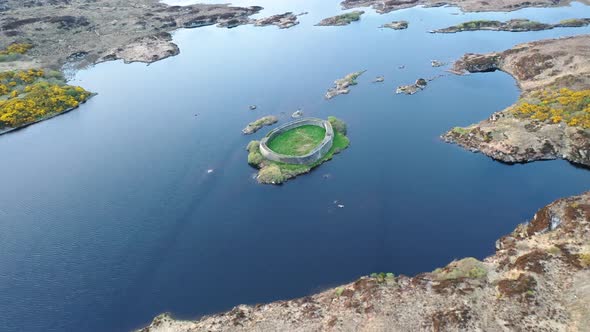Aerial View of Doon Fort By Portnoo  County Donegal  Ireland alt
