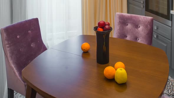 interior of modern kitchen dining room