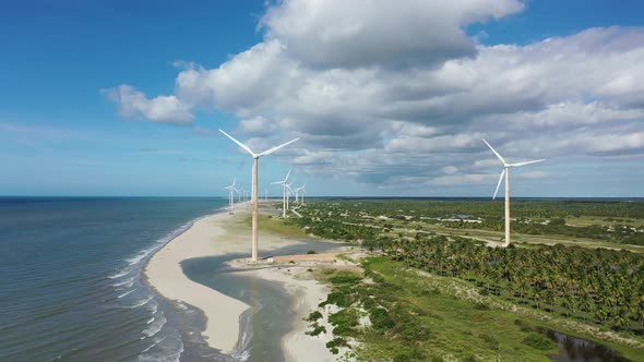 Brazilian landmark rainwater lakes and sand dunes. Jericoacoara Ceara. alt