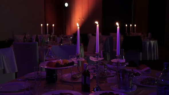 Tables for a Romantic Evening Candlelight Dinner