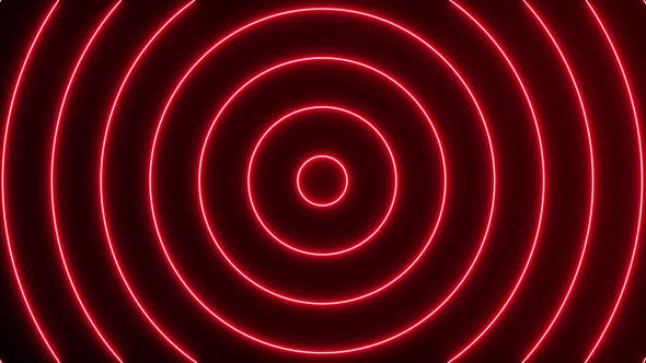 Neon effect circle wave motion looping. Abstract background video looping.