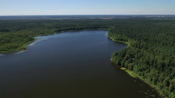 Top View of the Lake Bolta in the Forest in the Braslav Lakes National Park the Most Beautiful alt