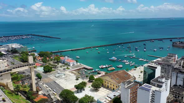Tropical travel destinations at brazilian northeast. Salvador Bahia Brazil. alt