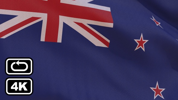 New Zealand Flag 4K Seamless Loop alt