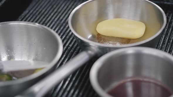 Potato Ball Frying on the Saute Pan alt