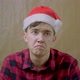 Lonely Melancholy Man in Plaid Shirt at Christmas - VideoHive Item for Sale