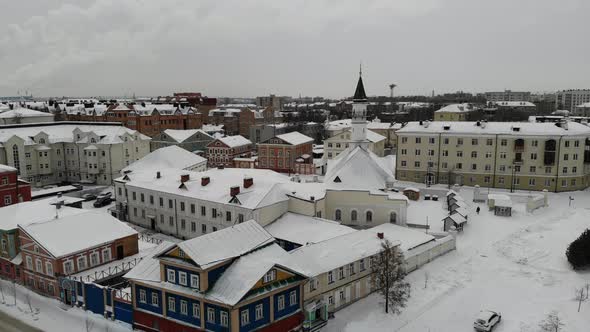 Aerial The First Cathedral Mosque Kazan Tatarstan alt