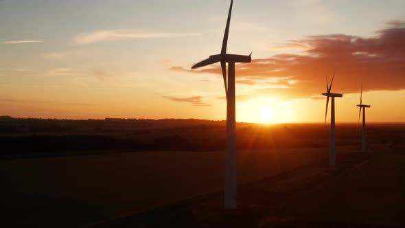 Wind farm at sunrise