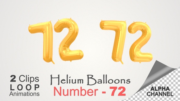 Celebration Helium Balloons With Number – 72