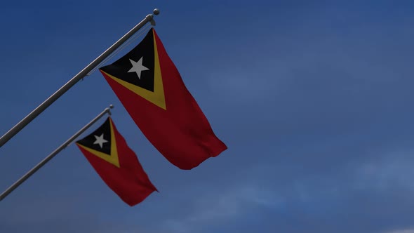 East Timor  Flags In The Blue Sky - 2K alt