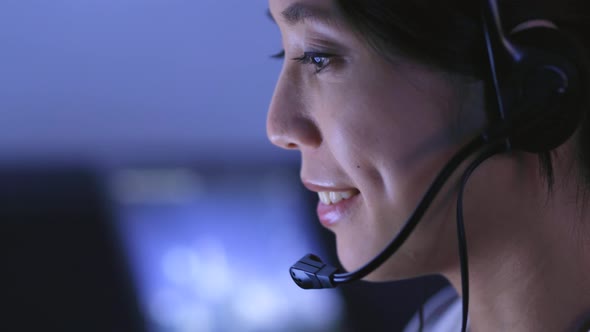 Close up Of Customer Services Operator