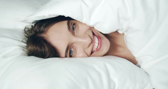 Happy Smiling Sleepy Woman