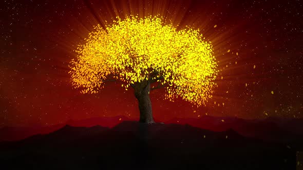 Fantasy Nature. Yellow Tree