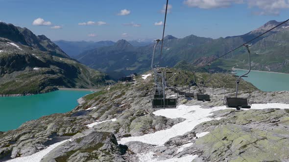 Chairlift Over of Weissee and Tauernmoosee Lakes, Austria alt