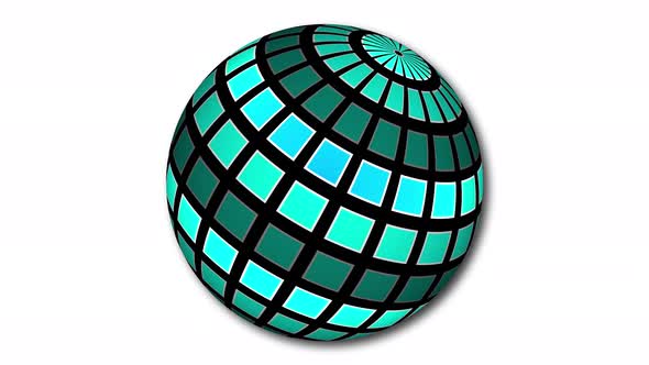 Spinning abstract checkboard sphere animation. Abstract sphere background. Vd 940 alt