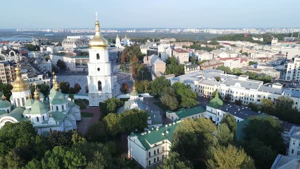 Kyiv Cityscape, Ukraine. Aerial View, Kiev. Slow Motion alt