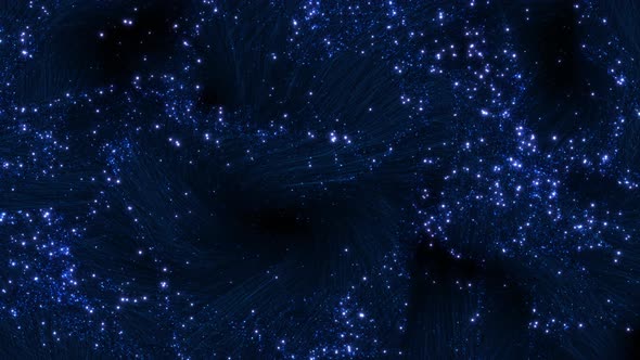 Abstract Elegant Glowing Blue Optical Fibers Loop Background