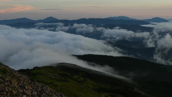  Video Footage Timelapse of Carpathian Mountains