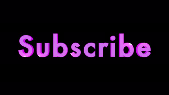 text SUBSCRIBE with pink color. There is an alpha channel. Transparent background