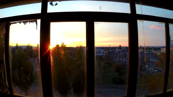 Day footage. View from the window time lapse.