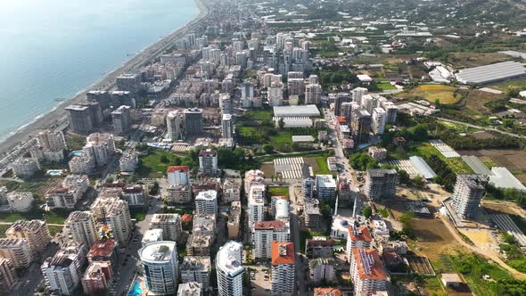 Mahmutlar Aerial view 4 K Turkey Alanya alt