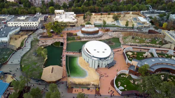 Autumn Kharkiv city zoo park greenery aerial view