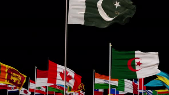 Pakistan Flag With World Flags In Alpha Channel