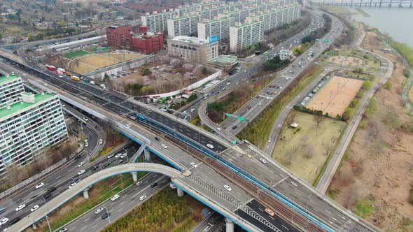 Seoul Dongjak Bridge Intersection Road Traffic