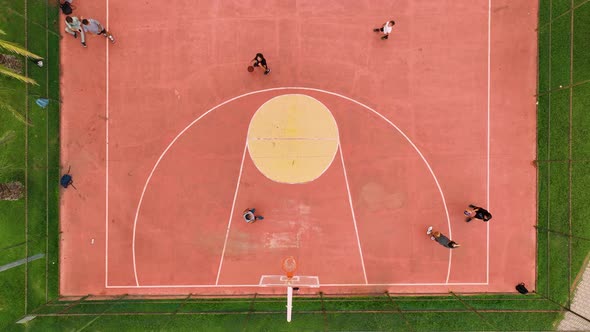 Basketball court Aerial View 4 K Alanya Turkey alt