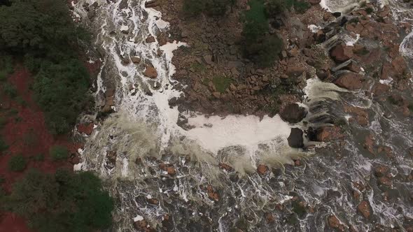 Aerial view of Athi river and the Fourteen Waterfalls  alt