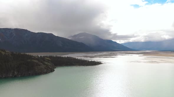 Gorgeous View of Scenic Island and Turquoise Lake alt
