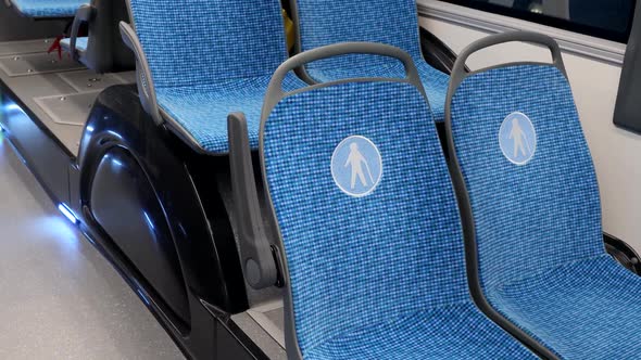 Bus Electric Bus or Hydrogen Bus with Seats for Disabled and Elderly People alt