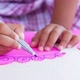 Kid hands using the colored felt pens on paper - VideoHive Item for Sale