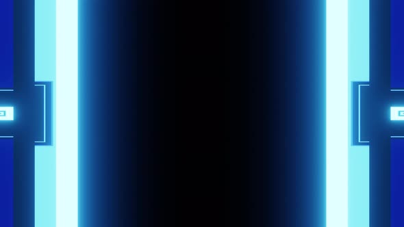 Blue Neon Lines Lights On Black Background VJ Loop 4K alt
