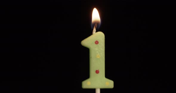 Lighting Up and Blowing Number One Candle First Anniversary