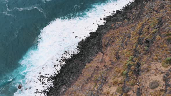 Beautiful Video From the Drone - Turquoise Water and Waves on the Coast of Tenerife
