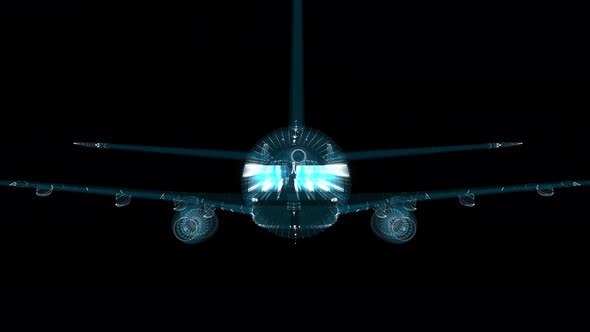 Airliner Consists of Luminous Lines