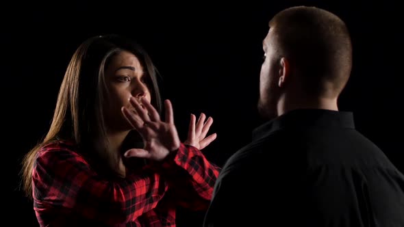 Irritated Woman Something To Prove for Male and Pushes It alt