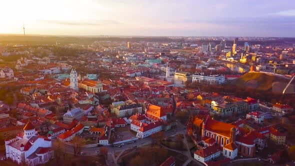 VILNIUS, LITHUANIA - Aerial View of Vilnius Old City alt