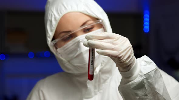 Scientist Testing Sample for Coronavirus