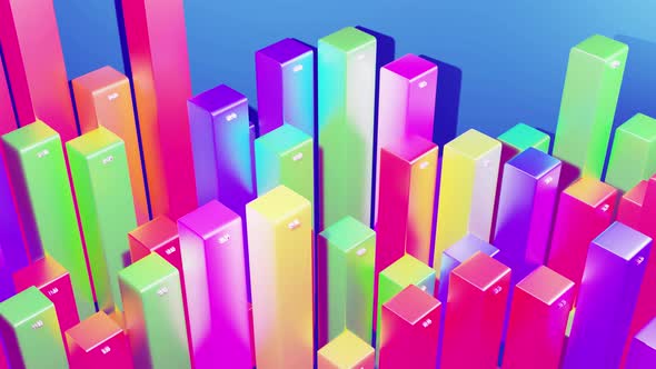 3d Columns Smoothly Move Up and Down in Loop alt