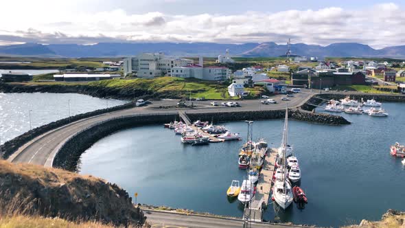 Stykkisholmur Aerial Skyline in Summer Season Iceland alt