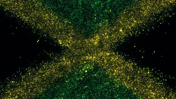 Jamaica Flag With Abstract Particles