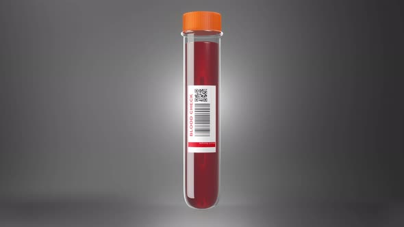 Blood check Test tube 3D animation