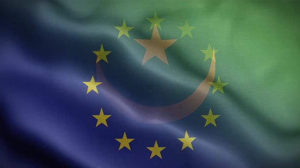 EU Mauritania Flag Loop Background 4K
