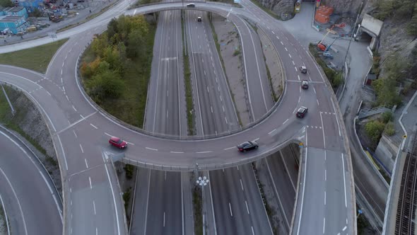 Aerial View of Elevated Interchange Traffic