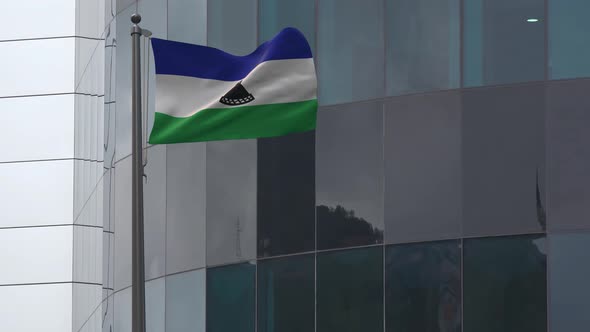 Lesotho Flag Background 4K alt