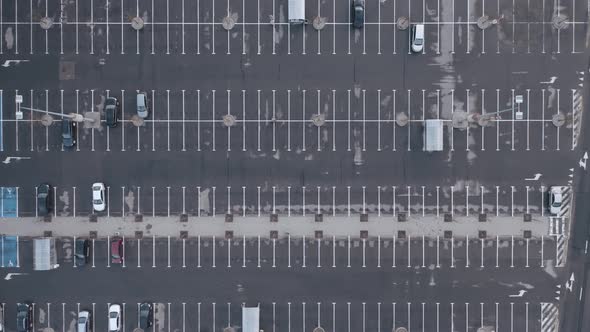 AERIAL: Cars Parked At a Distance from Each Other to Ensure Safety During Quarantine alt